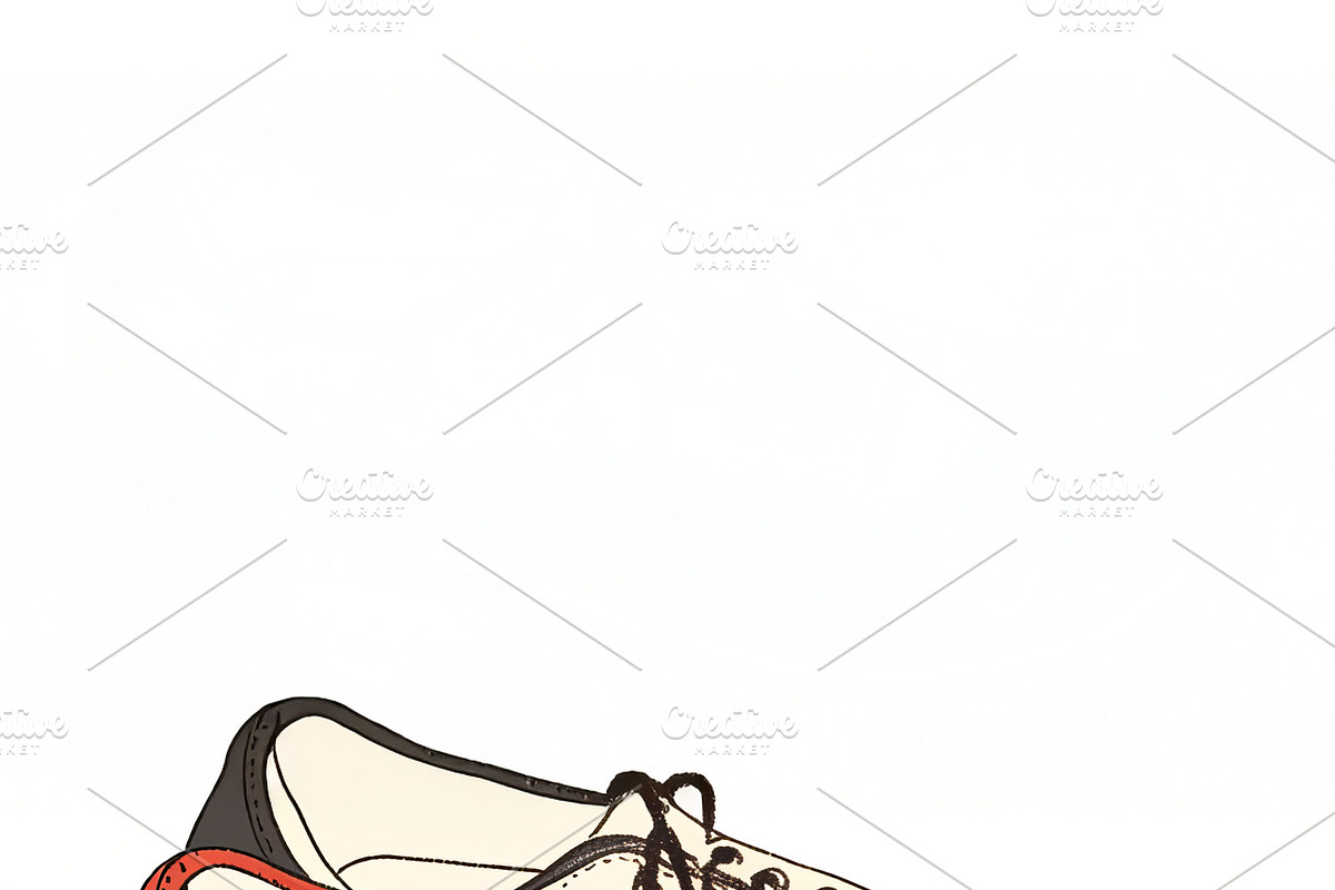 Illustration of colorful bowling shoes in pairs with a hand-drawn artistic styl, an Illustration by AS photostudio