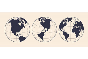 Globe, map, North South America, an Illustration by Foxys Graphic