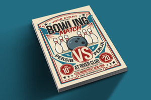 Retro Bowling Match Flyer