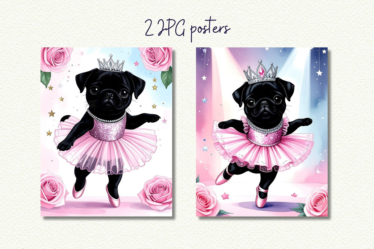 Pug Ballet Coquette Clipart, an Object Graphic by Anna Design Studio (Photo 4 of 9)