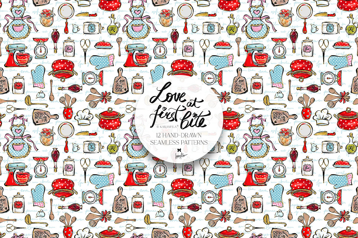 Cooking Kitchen Seamless Patterns, a Pattern Graphic by KaramfilaS (Photo 10 of 17)
