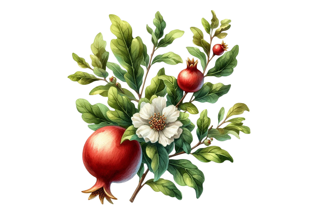 Watercolor Pomegranate Clipart, an Illustration by Designworld (Photo 5 of 6)