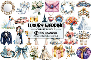 Luxury Wedding Clipart Bundle, an Illustration by Pixels.Craft