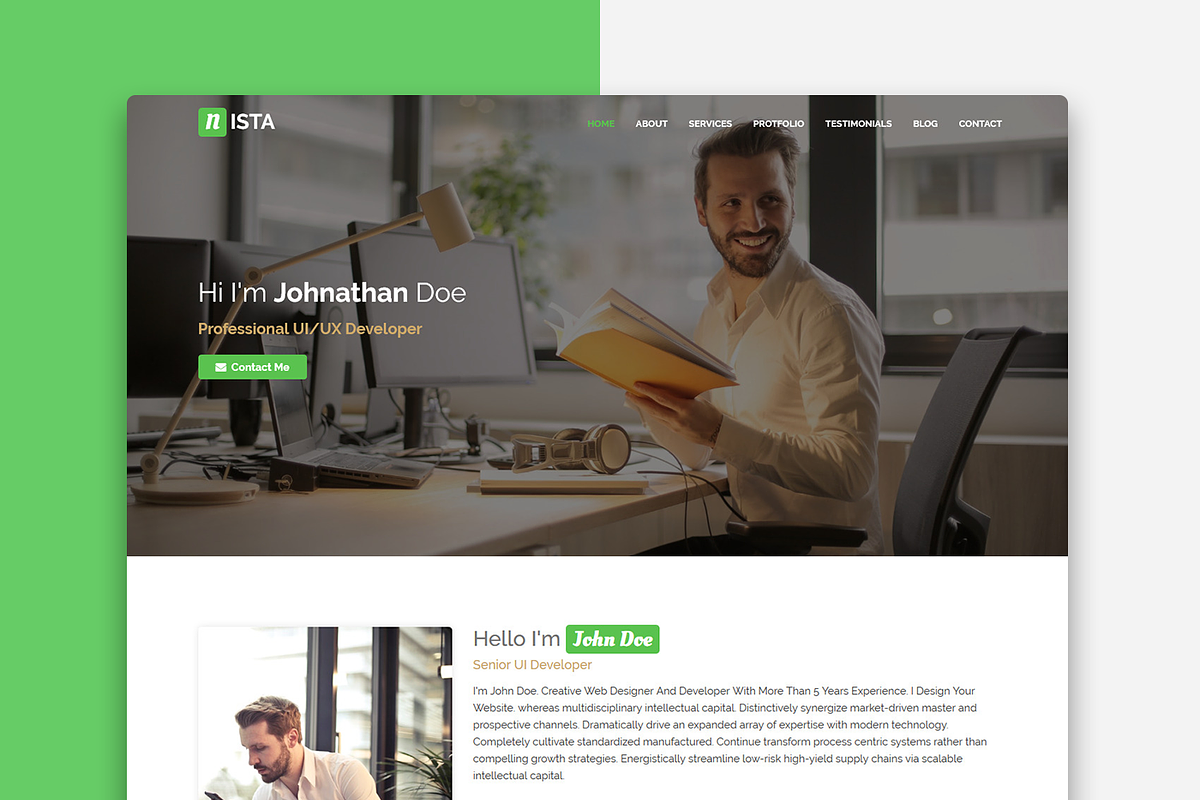 Nista - Creative Personal Template, a Bootstrap Template by Restart Technology Shop (Photo 1 of 2)