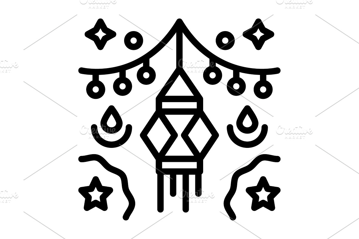 Festivals ceremony black icon, an Outline Icon by Creative priyanka