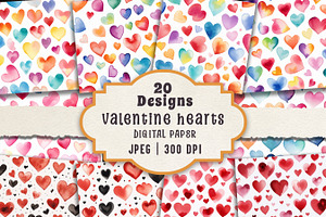 Valentine Heart Digital Paper Pack