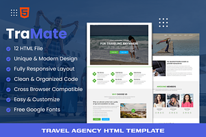 TraMate - Travel Agency HTML Templat