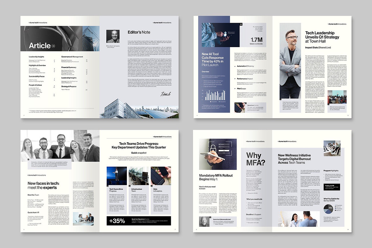 Company Newsletter Brochure Template, a Brochure Template by BrandPacks