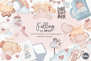 Falling in Love clip art set, a Seasonal Illustration by Tita Creative Studio (Thumbnail 1 of 7)