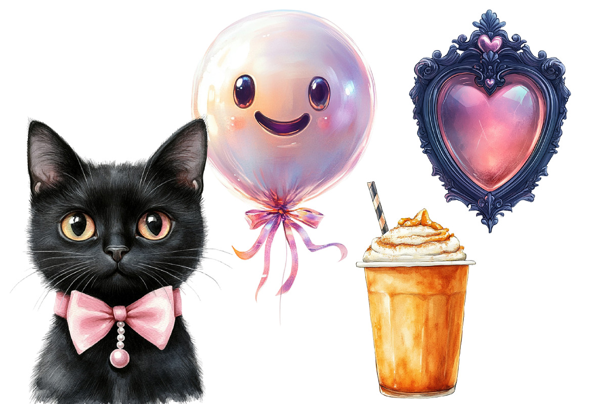 Watercolor Girly Halloween Clipart, an Illustration by Designworld (Photo 5 of 6)
