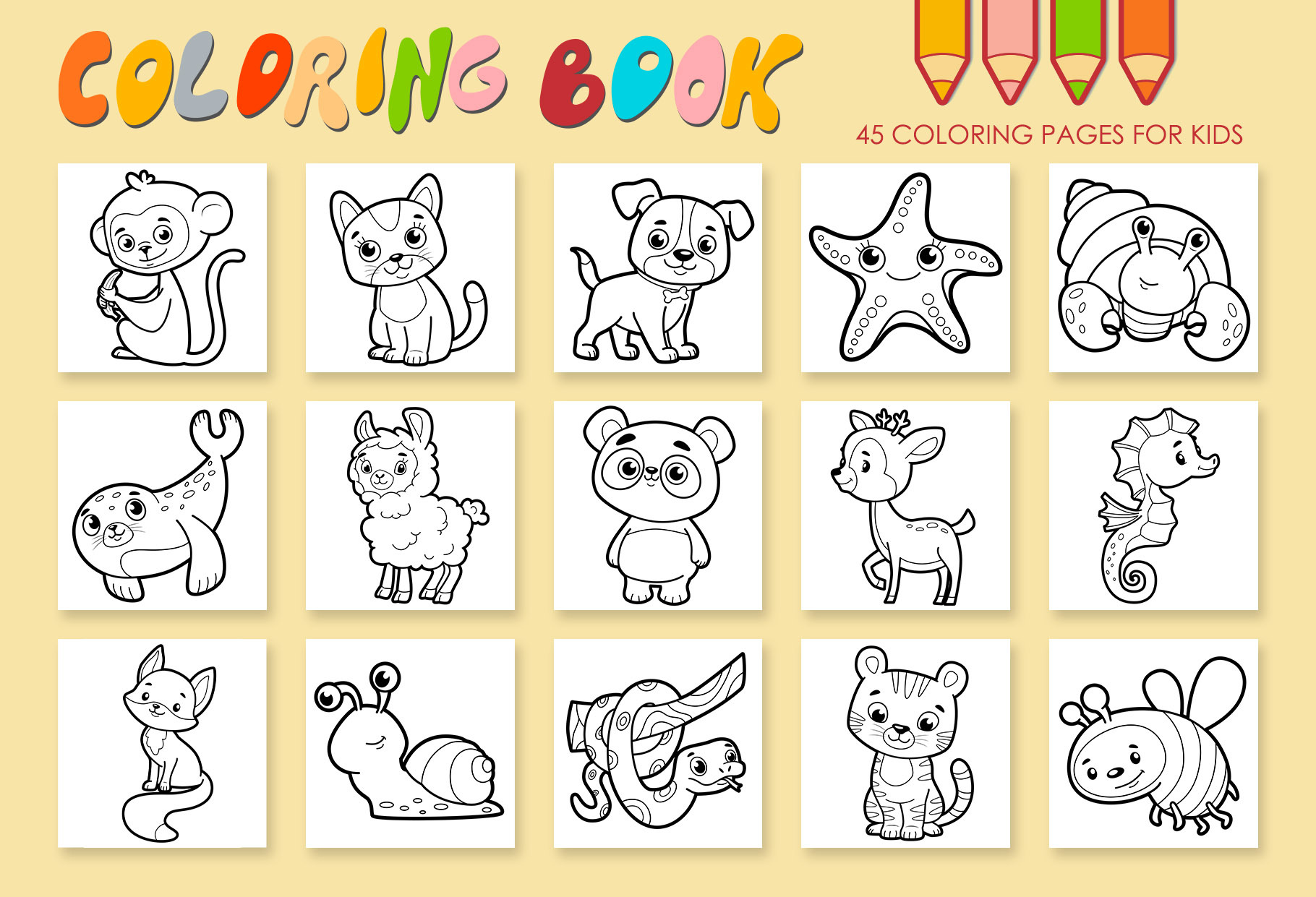 Coloring book or page for kids, an Animal Illustration by Visual-Content