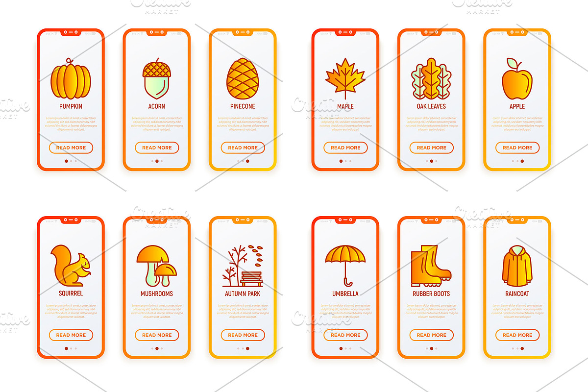 Autumn | 16 Thin Line Icons Set, an Outline Icon by Alex Blogoodf (Photo 8 of 9)