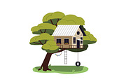 Wooden tree houses for kids set, an Object Illustration by PaperTrident (Thumbnail 2 of 6)