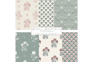 Farmhouse BlockPrint Floral Patterns