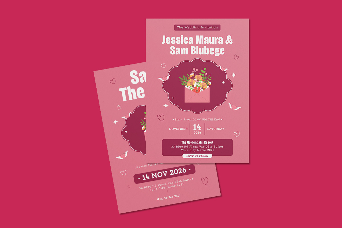 Envelopes Wedding Invitation, an Invitation Template by iDoodle Studio (Photo 4 of 4)