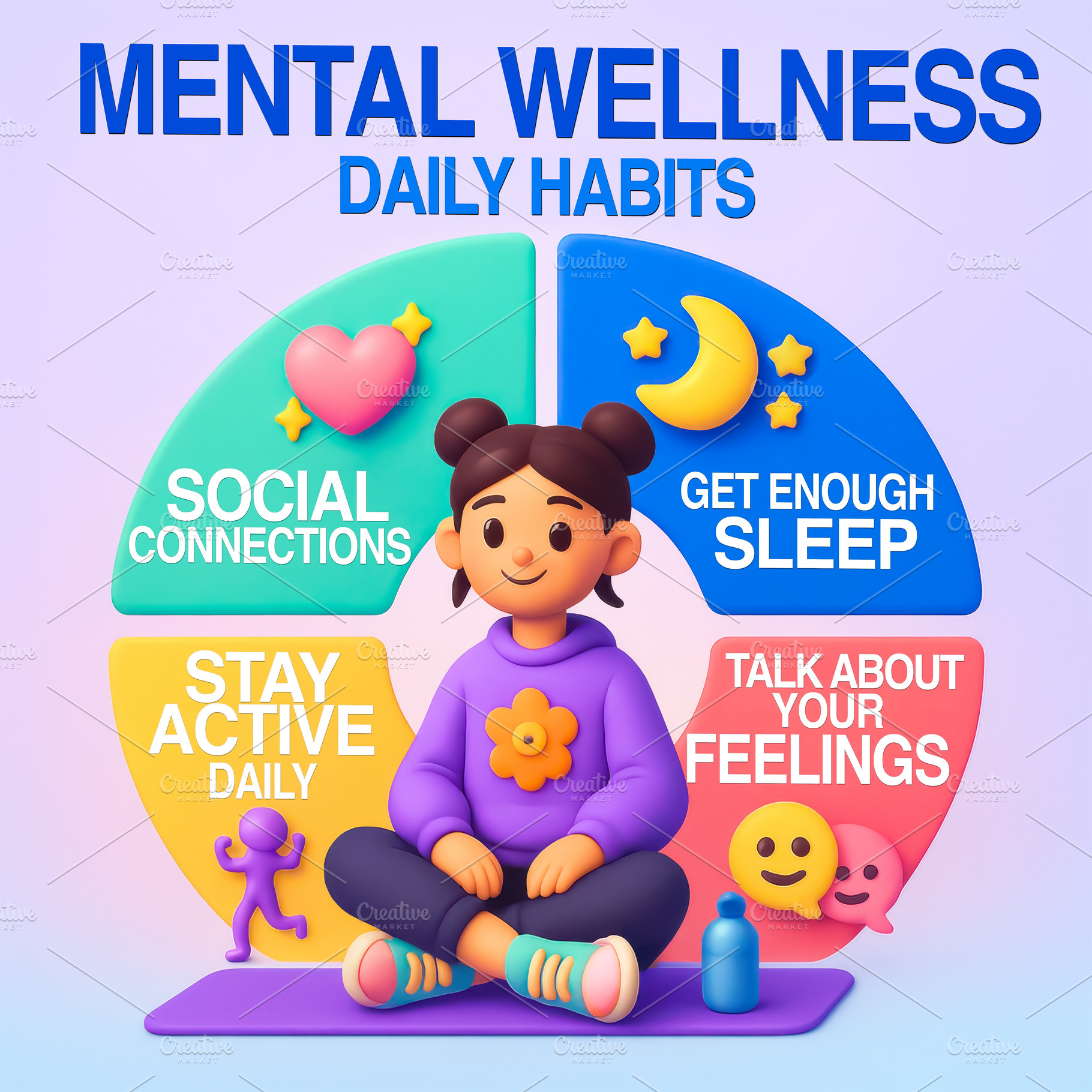 Mental Wellness Daily Habits, a Health & Medical Photo by angellodeco