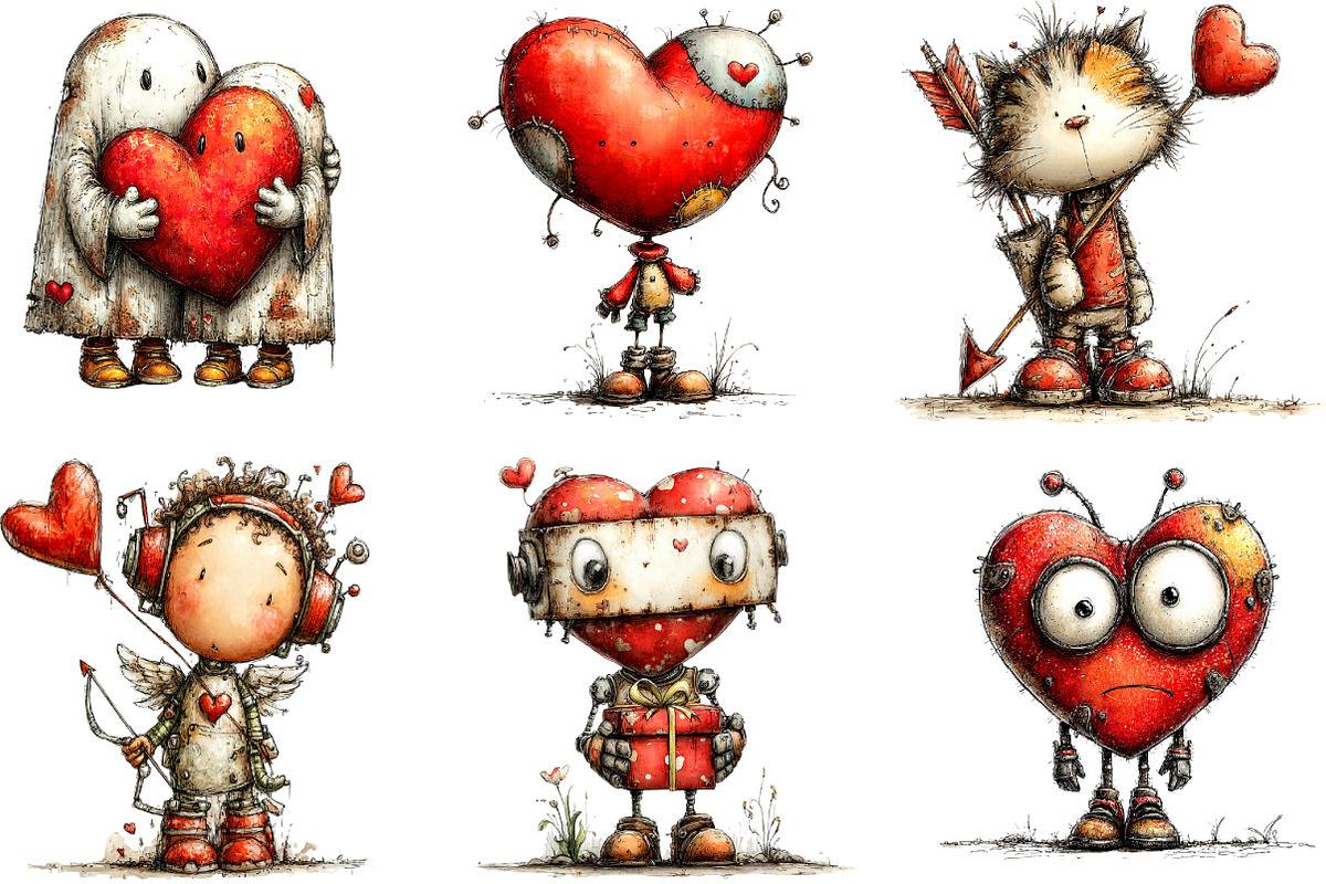 Quirky Valentine's Day Clipart, an Illustration by Designking (Photo 3 of 5)