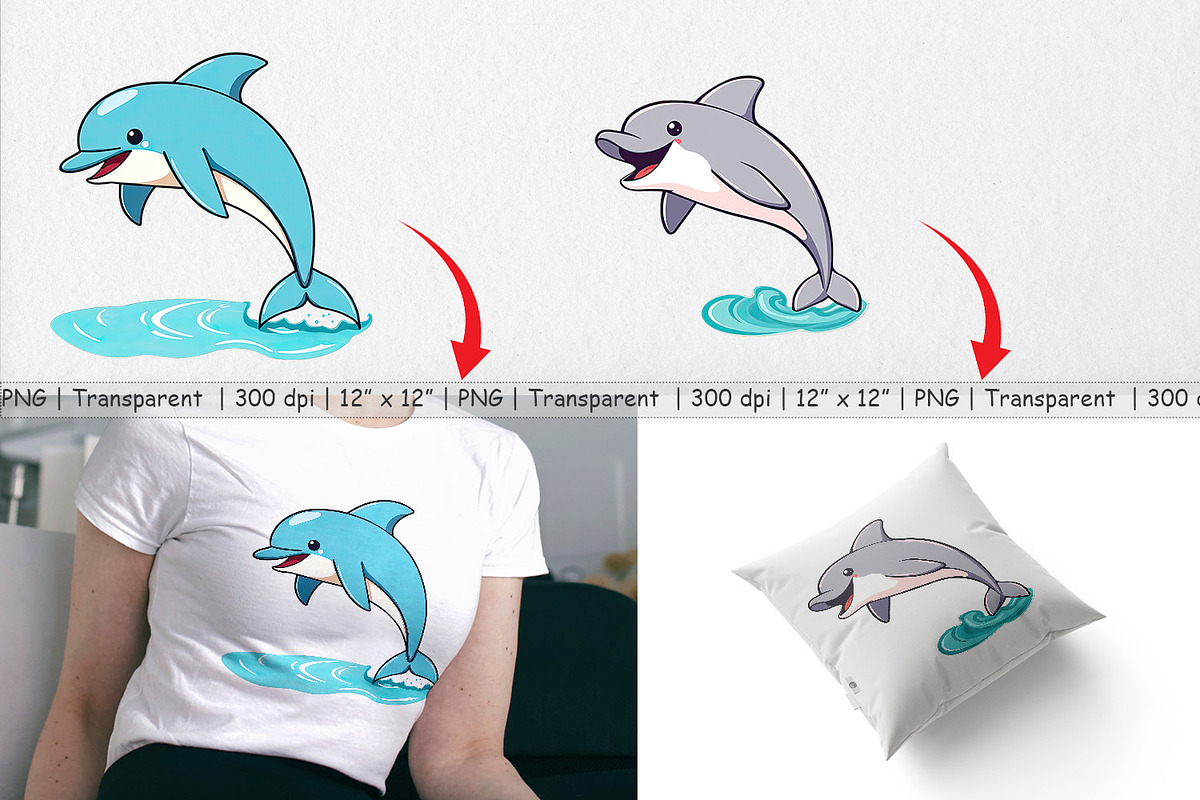 Jumping Dolphin Clipart, a Graphic by Artnoy (Photo 4 of 5)