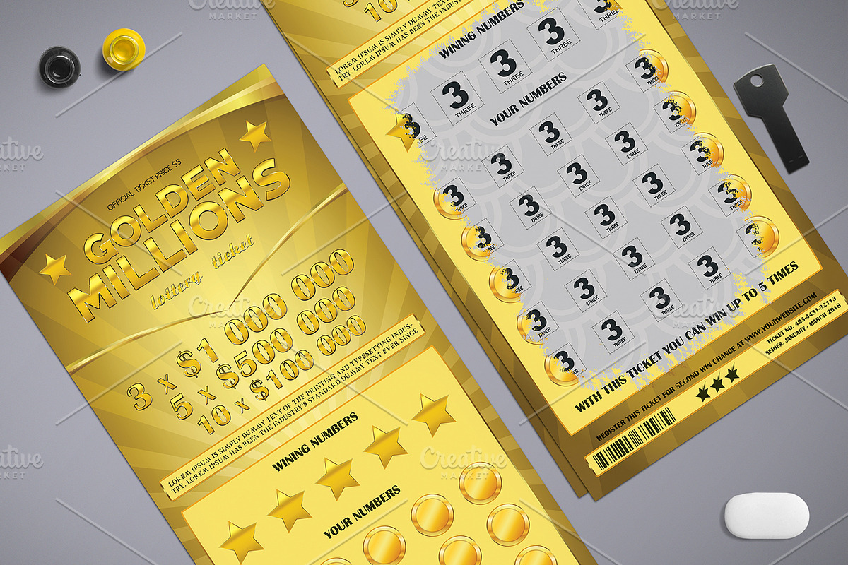 Lottery Ticket in Golden Style, a Card Template by Tzochko (Photo 2 of 5)