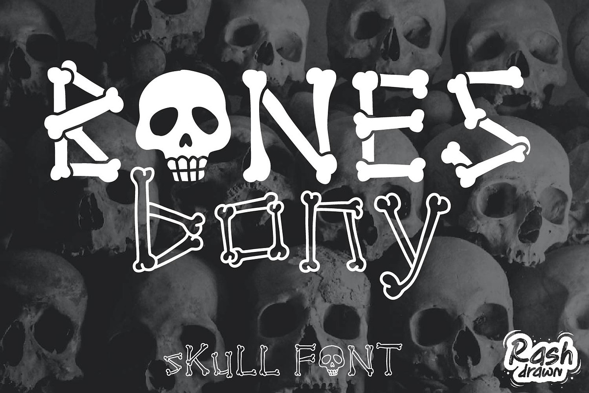 Bones bony, a Font by Rashdrawn (Photo 1 of 7)
