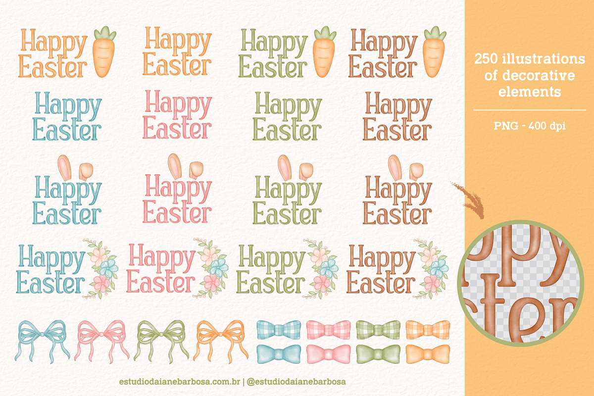 Easter Garden - Cliparts Set, a Seasonal Illustration by Estudio Daiane Barbosa (Photo 5 of 10)