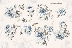 PEONIES Floral Seamless Patterns