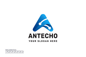 Letter A Tech Logo Design