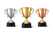 3D Trophy Cup Set, a Graphic by Gomolach (Thumbnail 2 of 3)