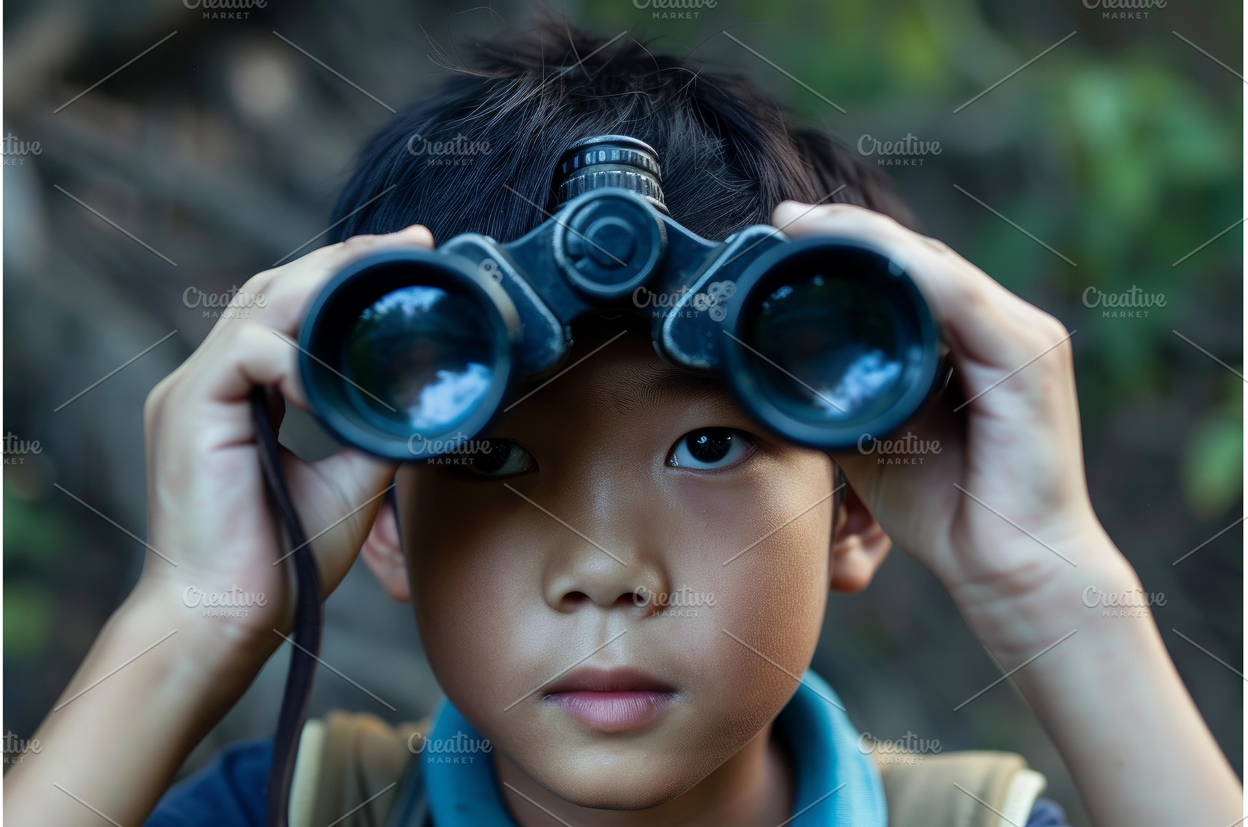 Curious child peering through, a Nature Photo by Ylivdesign