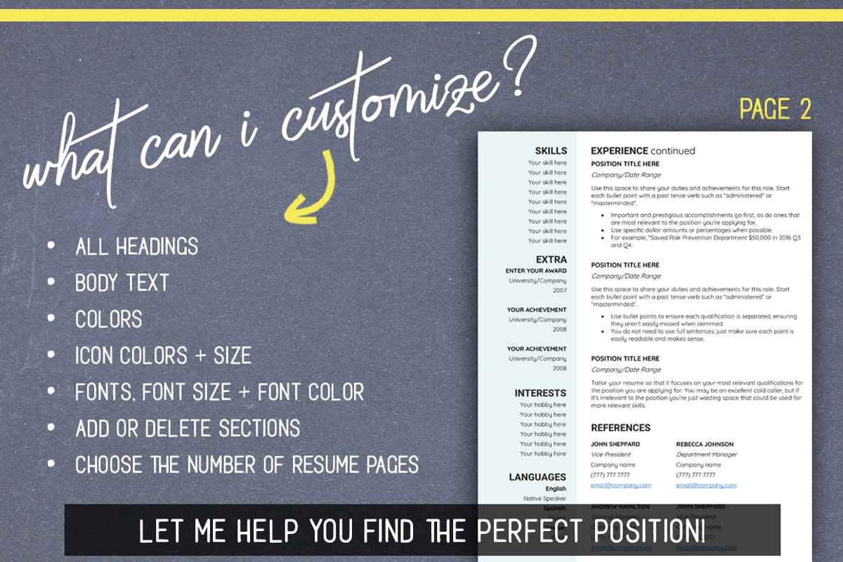 Resume CV Template MS Word (A4 + US), a Resume Template by LevelUpResume (Photo 4 of 5)