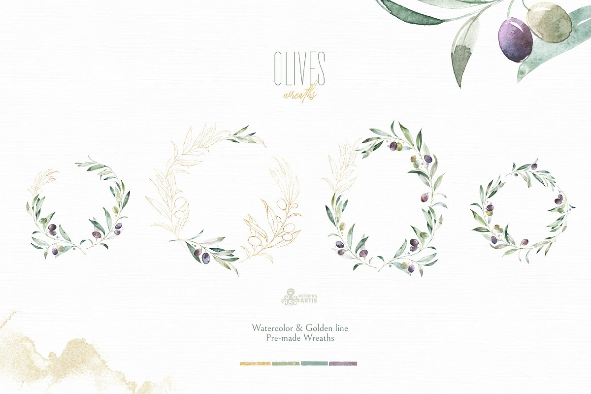 Olives. Watercolor Collection, a Decorative Illustration by OctopusArtis (Photo 9 of 17)