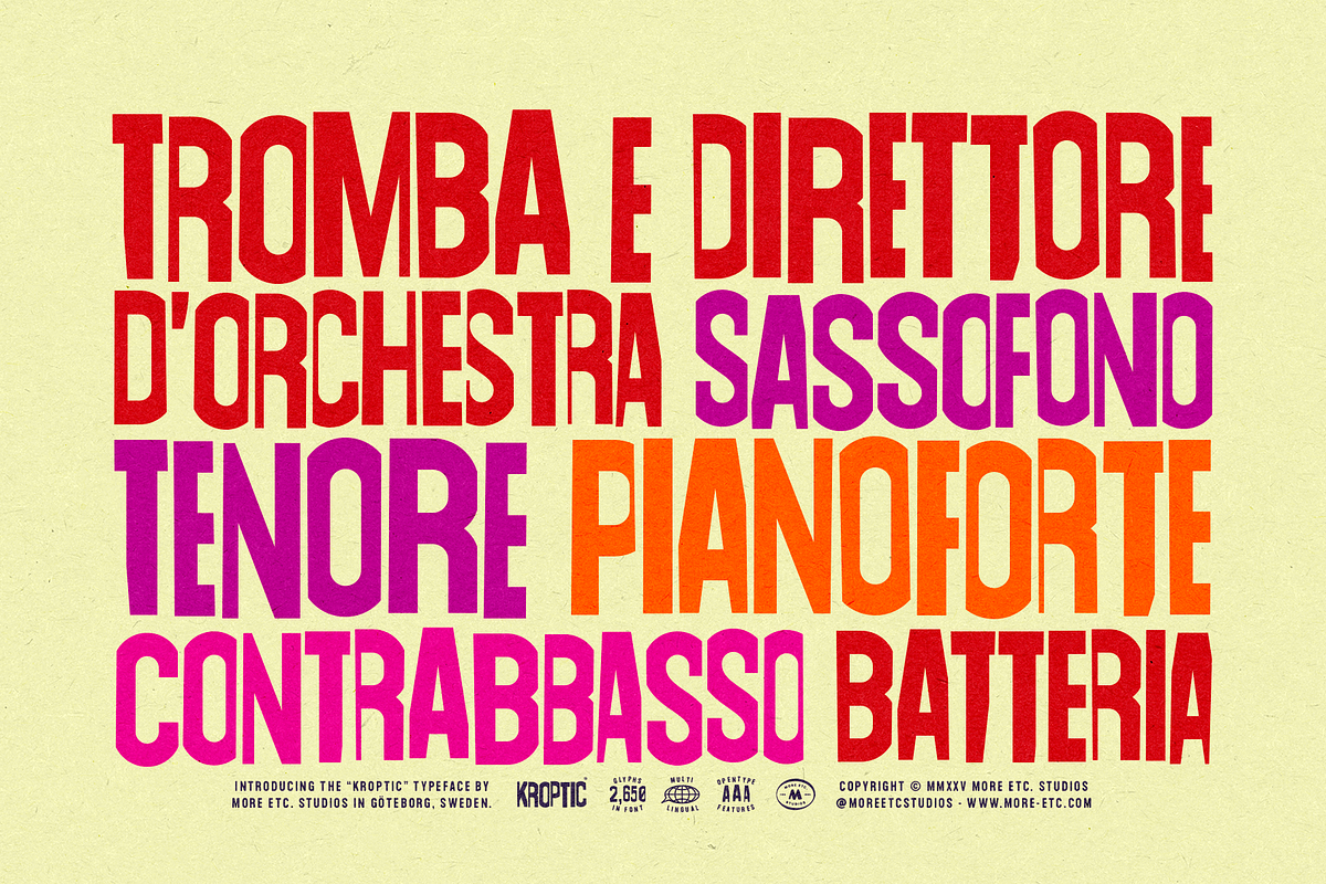 Kroptic – Playful Display Font, a Font by More Etc. Studios (Photo 13 of 16)