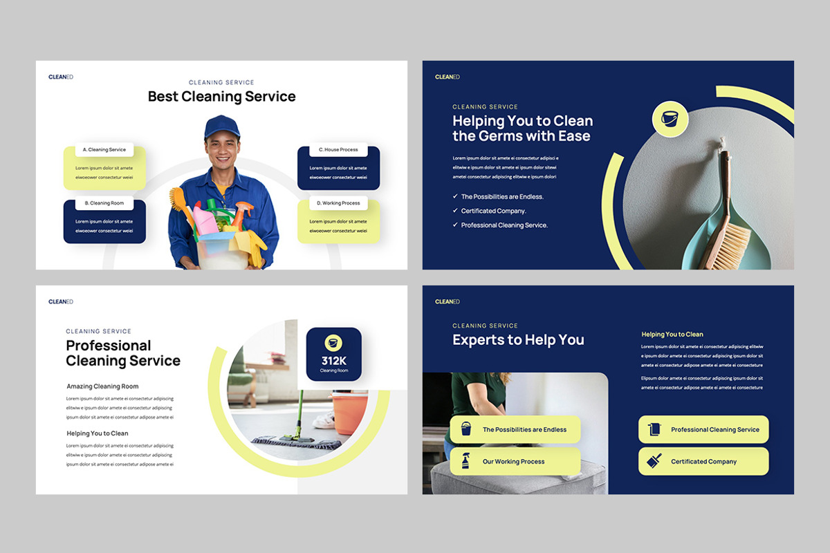 CLEANED - Cleaning Services Slides, a Presentation Template by rgbryand (Photo 5 of 9)