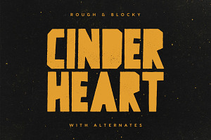 Cinderheart - A Rough & Blocky Font, a Font by Tugcu Design Co.