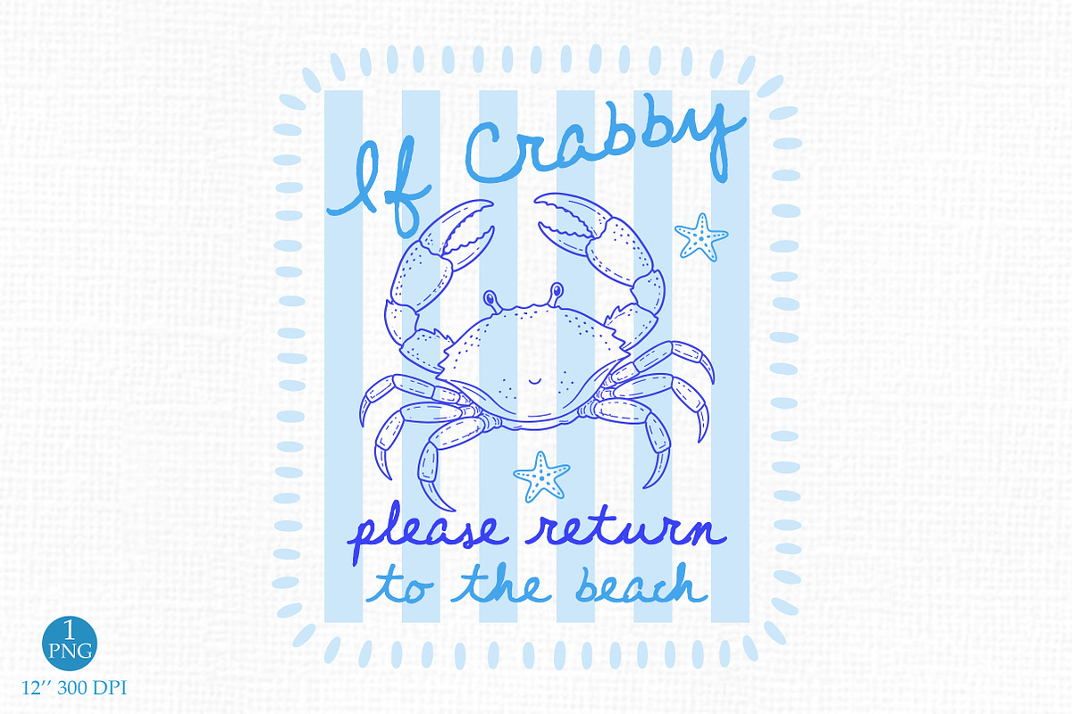 If Crabby Please Return to the Beach, a Seasonal Illustration by Libby Wishes (Photo 1 of 5)