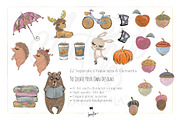 Fall Woodland Clipart & Patterns Kit, a Seasonal Illustration by KaramfilaS (Thumbnail 6 of 25)