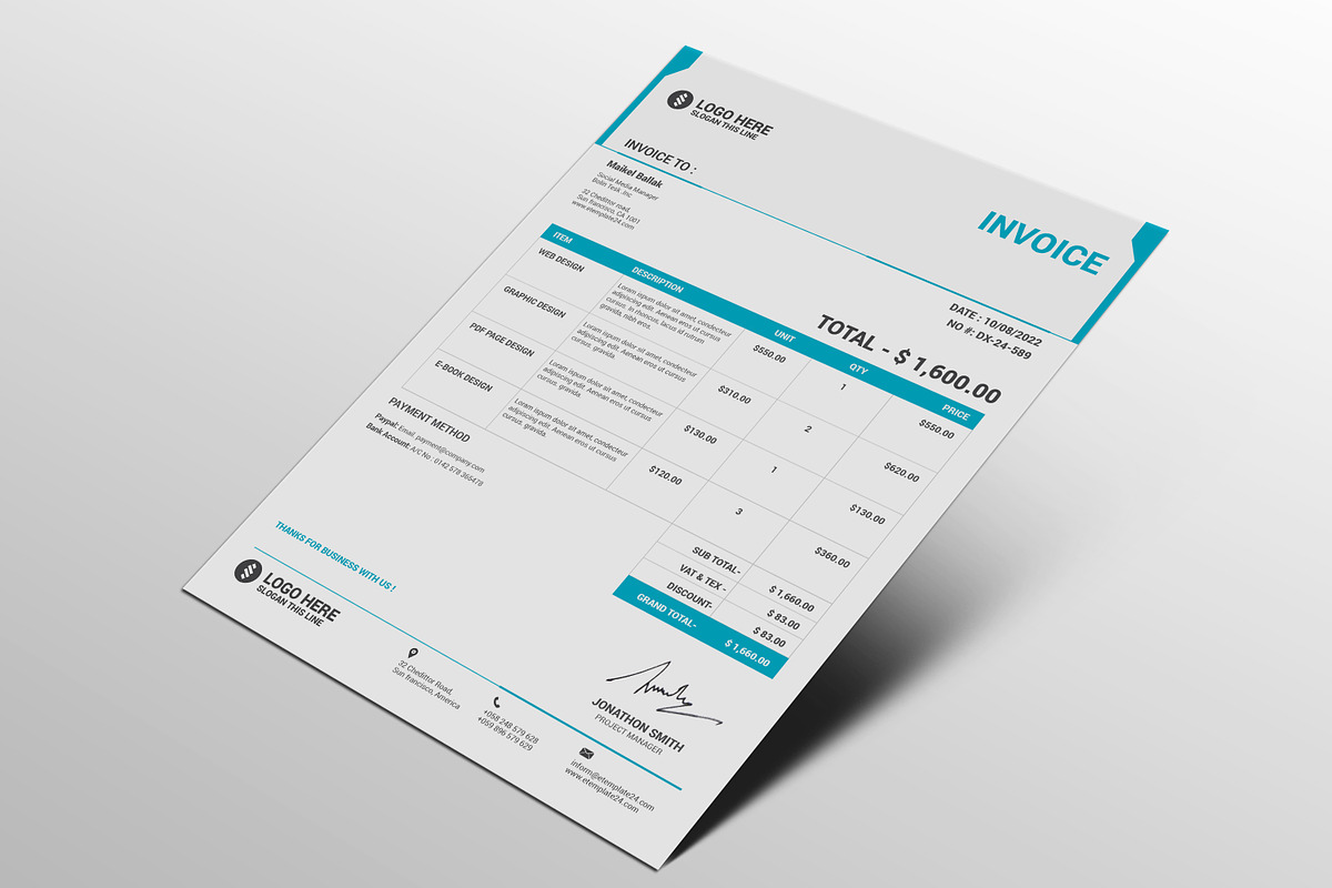 Invoice Template Vol-2, a Print Template by alimran24 (Photo 7 of 11)