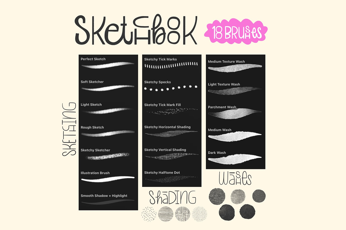Sketchbook Brush Set for Procreate, a Brush Add-On by Sometimes Crafter Studio (Photo 2 of 17)