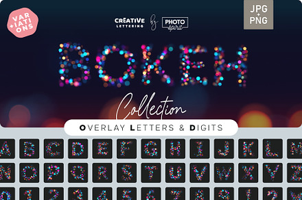 Colorful Bokeh Letters Overlays, a Symbol Font by PhotoSpirit