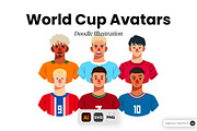 World Cup Avatar Doodle Illustration, a Sport Illustration by SLAB! Design (Thumbnail 1 of 3)