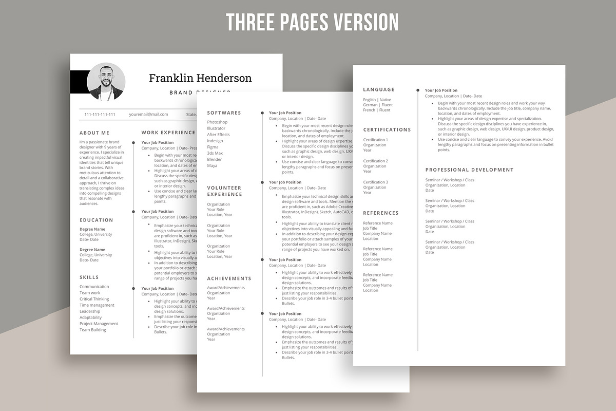 Creative Resume | CV for designer, a Resume Template by aivos (Photo 4 of 7)