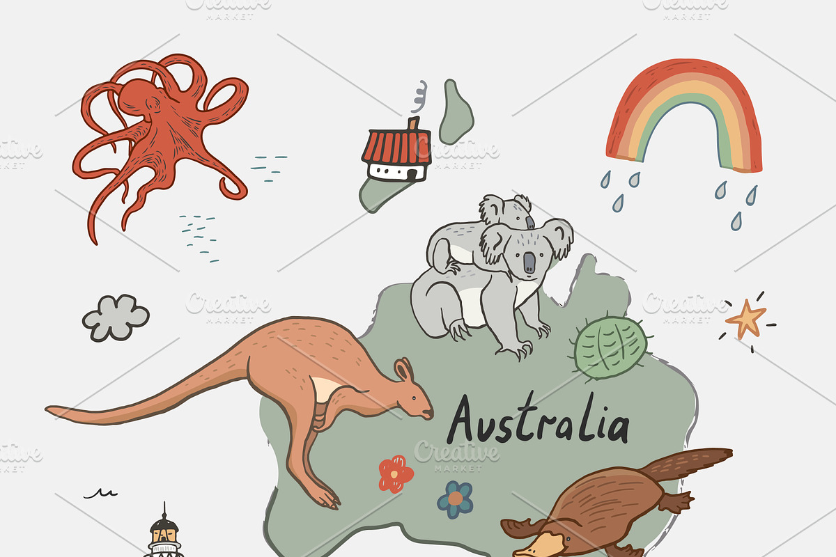 Animals World Map, an Animal Illustration by GooseFrol (Photo 13 of 28)