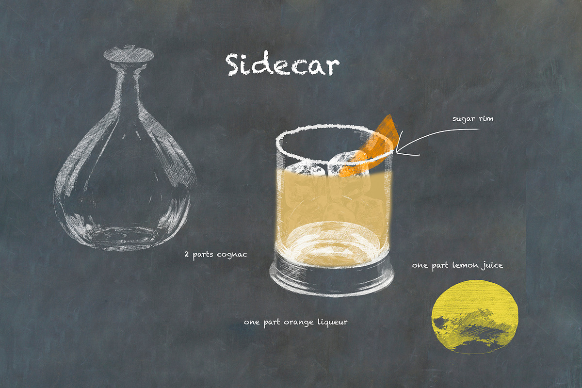 Classic Cocktail Chalkboard Sketches, an Object Illustration by karenfoleyphoto (Photo 26 of 30)