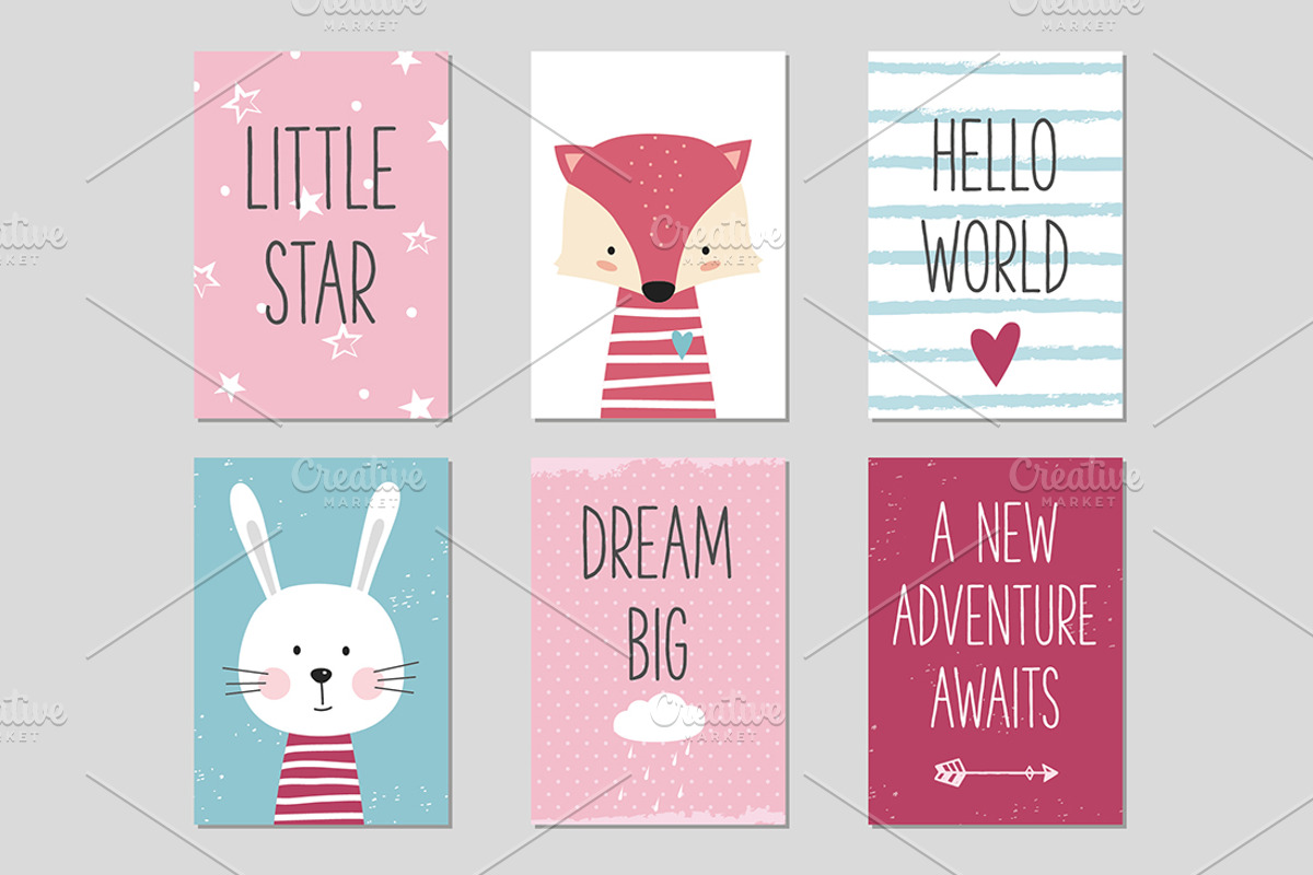 Baby posters and cards with animals, an Animal Illustration by Paper Cards (Photo 2 of 5)