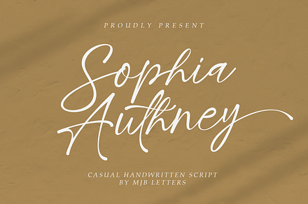 Sophia Authney, a Font by MJB Letters
