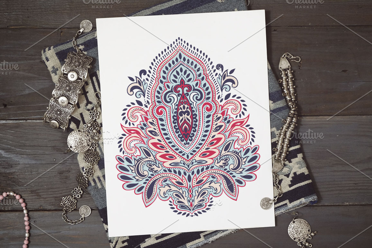 Indian Floral Lotus Ornament, an Object Illustration by Transia (Photo 1 of 2)
