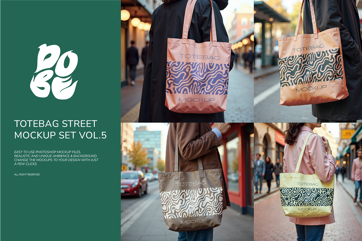 Totebag Street Mockup Set - Vol 5, a Product Mockup by DOBE Studio (Photo 1 of 4)