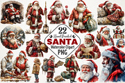 Hand-Painted Watercolor Santa Png, an Illustration by RobertsArt (Thumbnail 1 of 7)