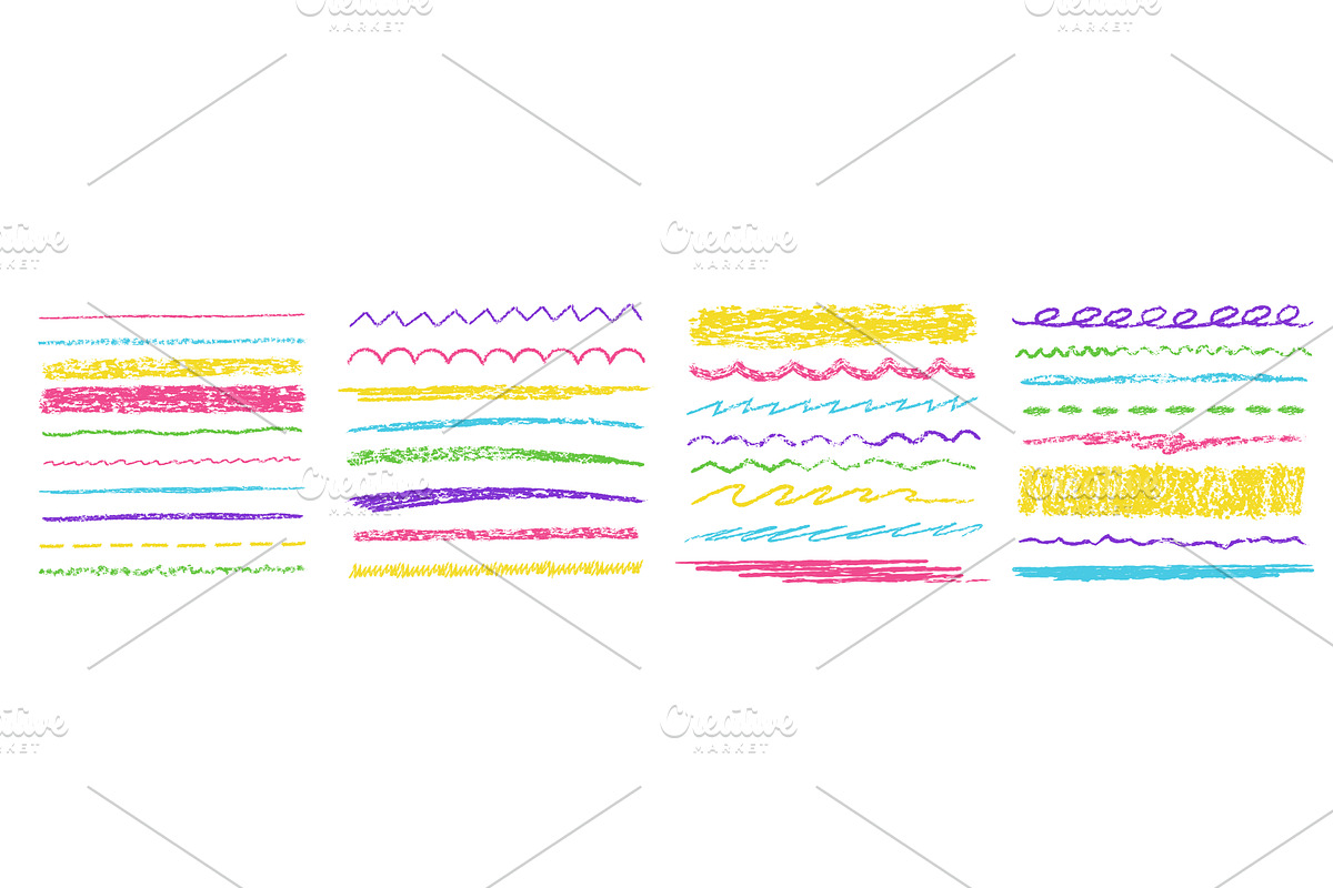 Crayon lines and strokes. Scrawl, an Illustration by winwin.art