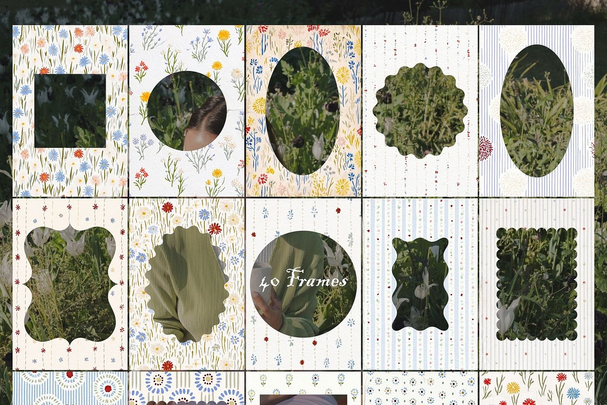 Meadow Frames & Backgrounds, an Object Graphic by Natali Batu (Photo 5 of 12)
